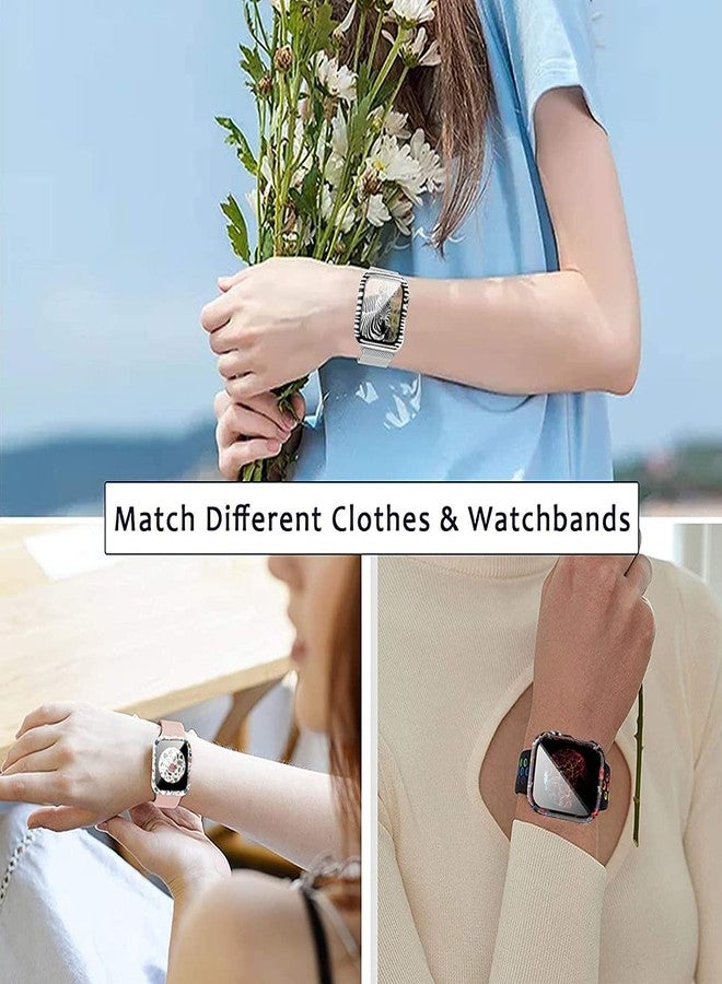 Yrzper 7 Pack Case Compatible for Apple Watch SE Series 6 5 4 3 2 44mm 40mm 42/38mm Hard PC Leopard Case with Tempered Glass Smartwatch Screen Protectors Full Protective Cover for Women(7Pack, 40mm) - Image 2