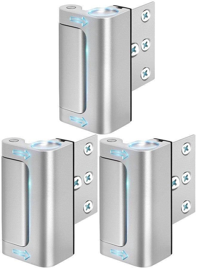 WINONLY Home Security Door Reinforcement Lock - 3 Pack Metal Door Locks for Kids Safety Top Front Door Child Proof Safety Lock Extra High Security Door Locks Latch Withstand 800lbs for Inside Swing Door Chain - Image 1