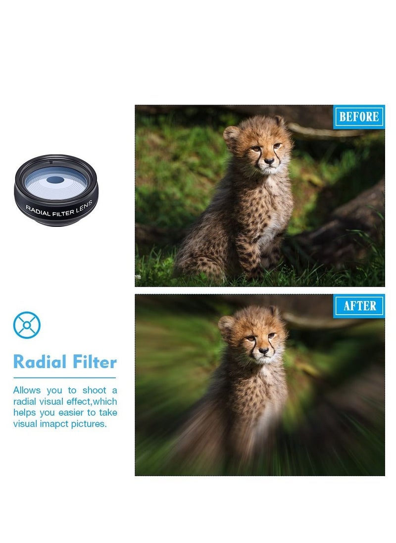 Generic - 10 in 1 Phone camera Lens Kit Fisheye Wide Angle macro CPL Filter Kaleidoscope and 2X telescope for smartphone - Image 1