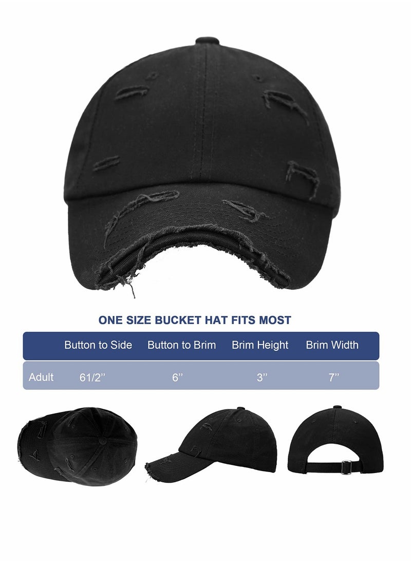 KASTWAVE Blue Vintage Distressed Hat Washed Baseball Cap Adjustable Cotton Dad Hat for Men Women  - Image 3