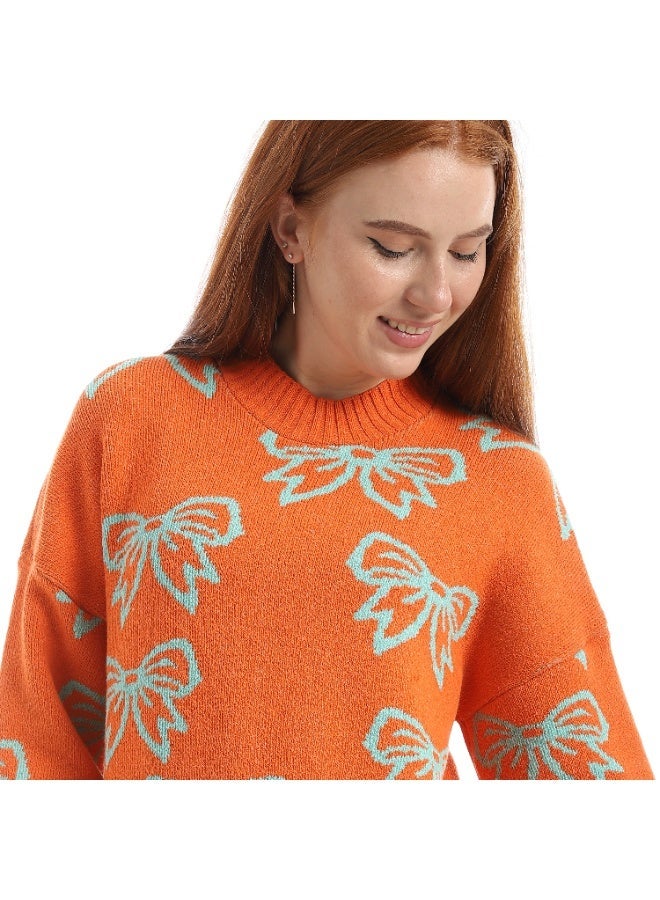 Caesar Women's wool sweater with bow design - Image 4