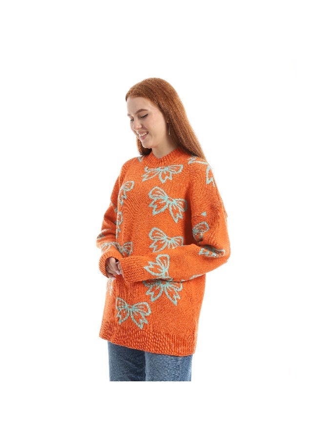 Caesar Women's wool sweater with bow design - Image 5
