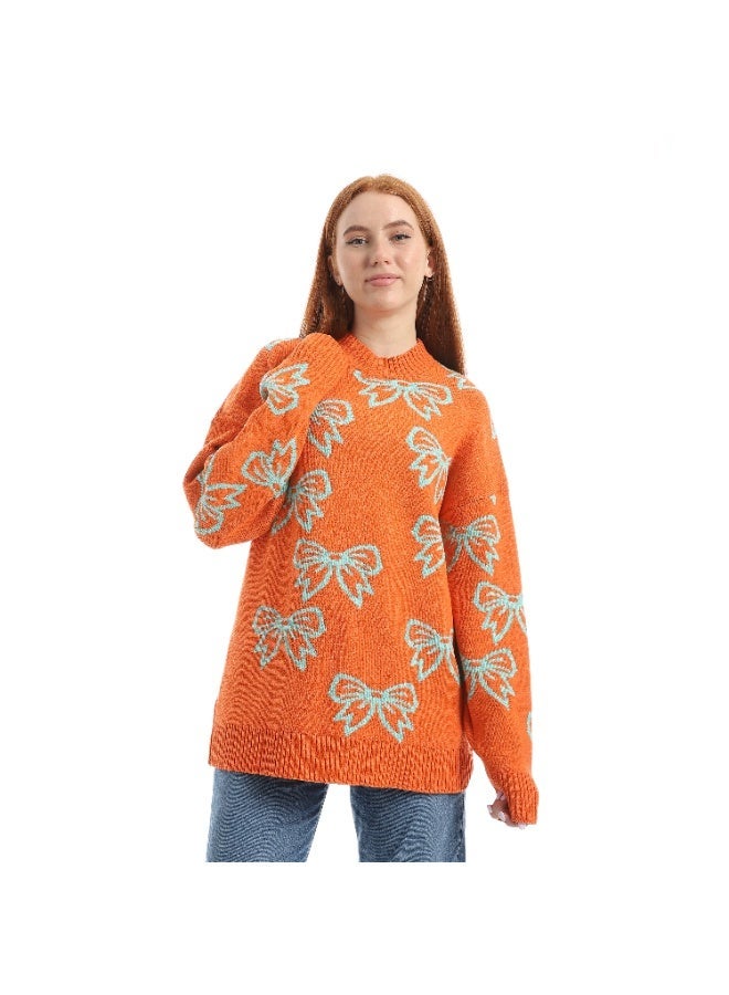 Caesar Women's wool sweater with bow design - Image 1