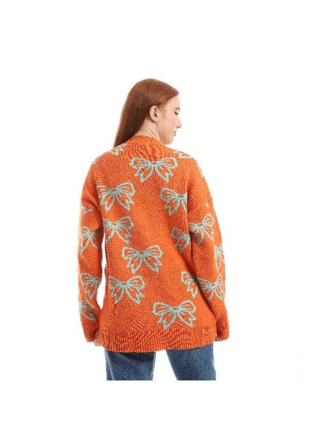 Caesar Women's wool sweater with bow design - Image 2