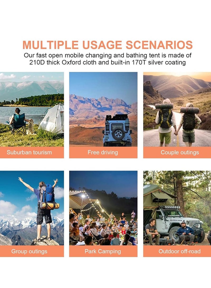 Toby's Toby’s Portable Orange Bath Tent WD-Orange – 1.5M Privacy Tent for Shower, Changing, and Toilet Use in Camping and Outdoor Settings - Image 3