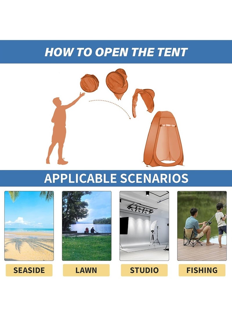 Toby's Toby’s Portable Orange Bath Tent WD-Orange – 1.5M Privacy Tent for Shower, Changing, and Toilet Use in Camping and Outdoor Settings - Image 5