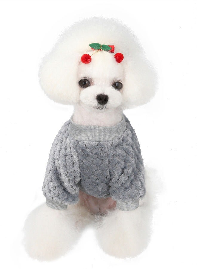 Loquat ملابس الكلاب للخريف والشتاء باللون الرمادي - Image 3