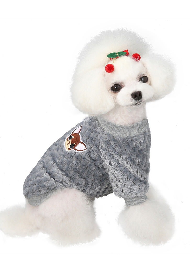 Loquat ملابس الكلاب للخريف والشتاء باللون الرمادي - Image 1