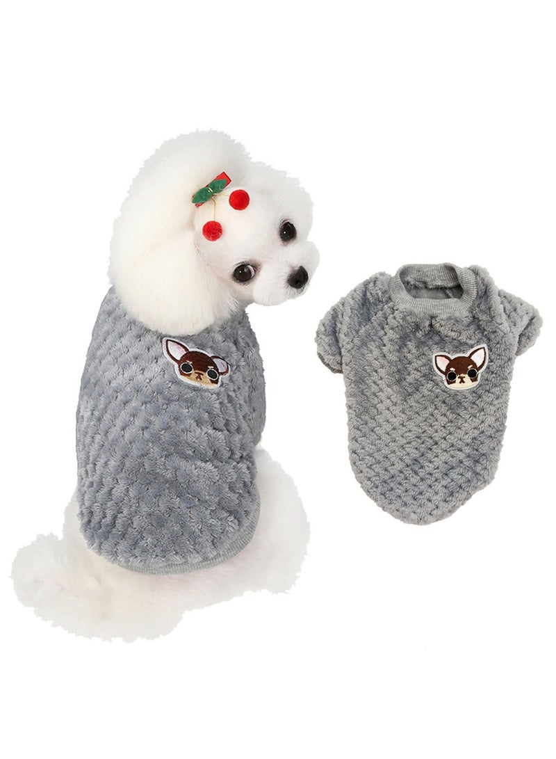 Loquat ملابس الكلاب للخريف والشتاء باللون الرمادي - Image 2