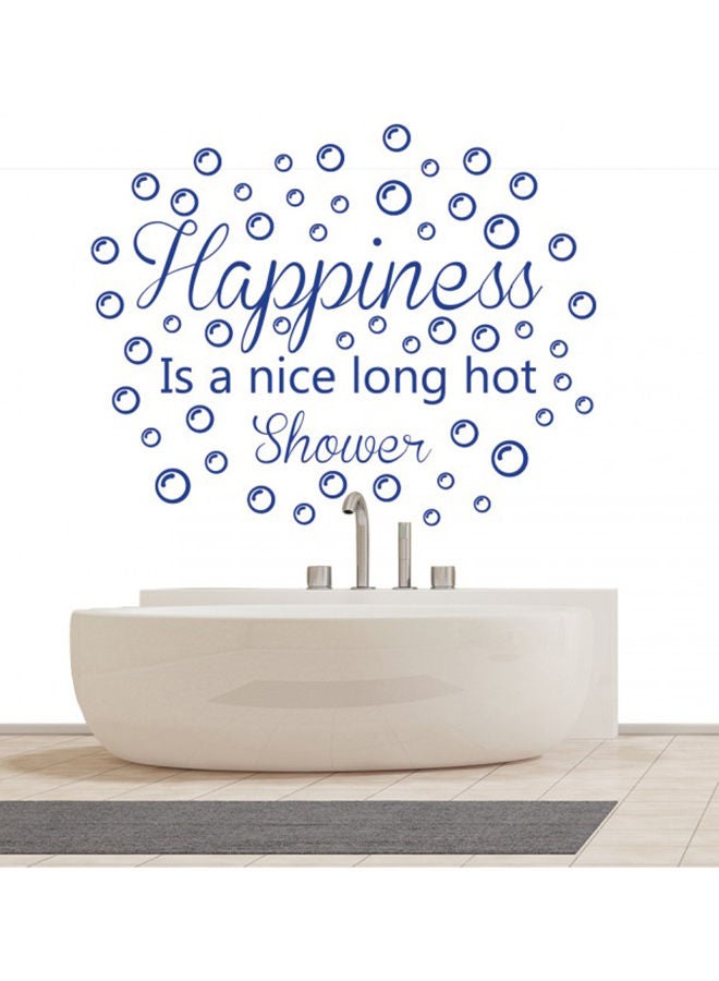 نيبمينينت ملصق جداري للمرحاض مطبوع عليه عبارة "Happiness Is a Nice Hot Shower" أزرق 65x80سم