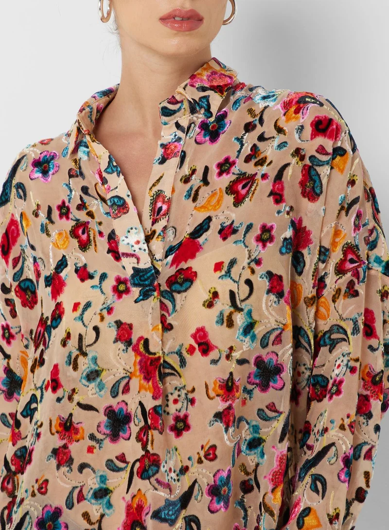 French Connection Button Down Floral Shirt