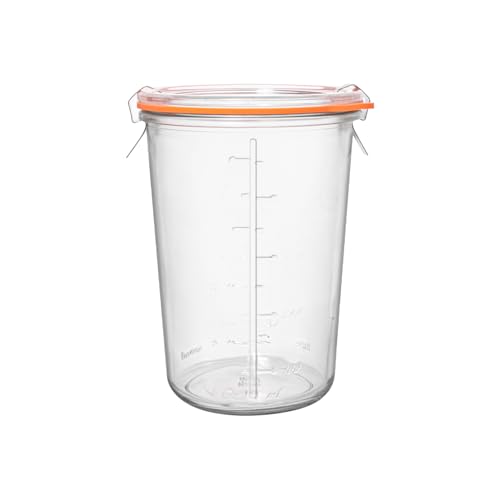 PYVYLO Glass Sourdough Starter Jar,27oz Wide Mouth Jars for Sourdough Starter,Airtight Food Storage Containers with Glass Lid for Bread Baking Supplies - Image 1