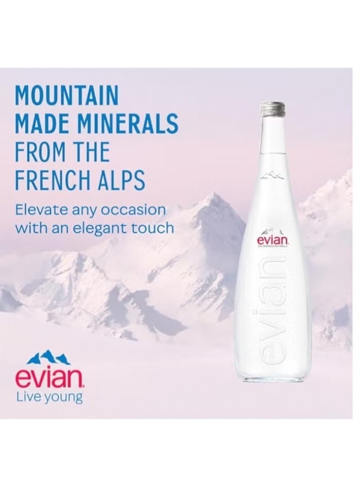 Evian Natural Mineral Water Glass 750ML Pack of 12 - Image 3