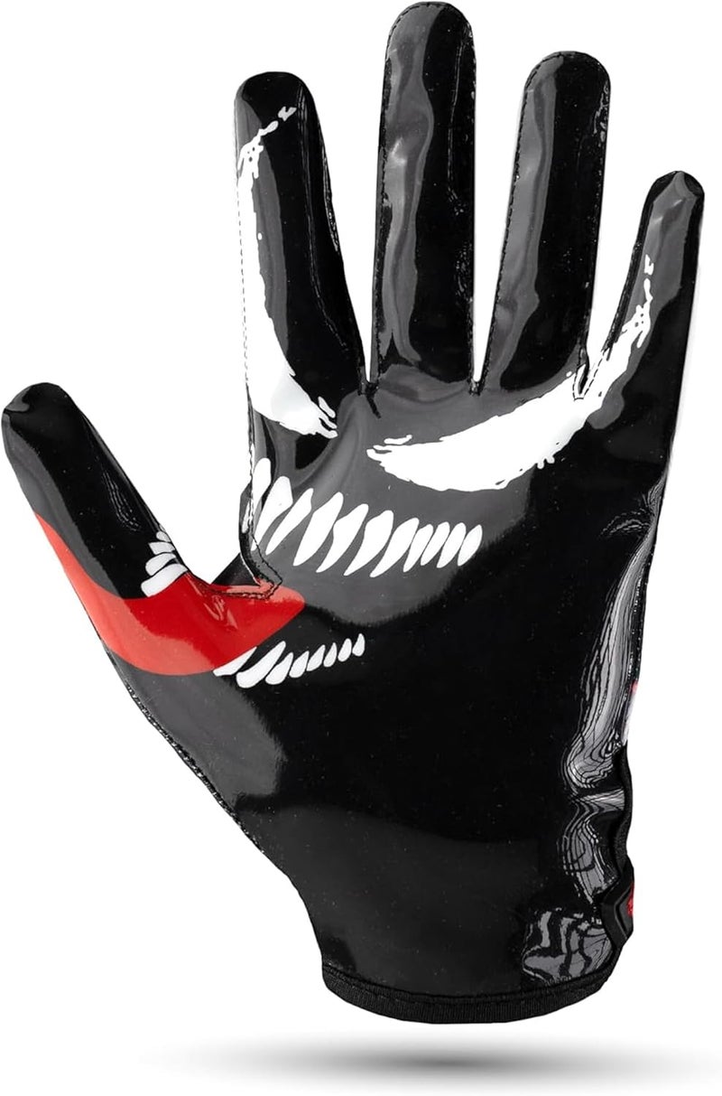 TAQCHA Villain Football Receiver Gloves – Elite Stick Grip Football Gloves for Adults & Youth – Ultra Sticky, Breathable, Durable Gloves for Wide Receivers, Pro Performance Game Gloves - Image 4