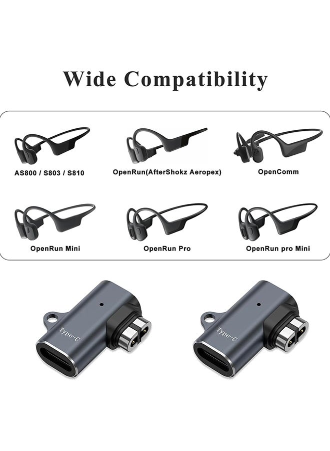 دبليو أف أف أو محول شاحن مغناطيسي USB C مزدوج - محول شحن سماعات الرأس - محول كابل شحن Type C متوافق مع Shokz Aeropex، OpenRun، OpenRun Pro، OpenRun Mini، OpenRun Air، OpenComm 2/UC - مع حبل تعليق - Image 5