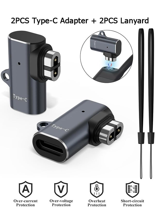 دبليو أف أف أو محول شاحن مغناطيسي USB C مزدوج - محول شحن سماعات الرأس - محول كابل شحن Type C متوافق مع Shokz Aeropex، OpenRun، OpenRun Pro، OpenRun Mini، OpenRun Air، OpenComm 2/UC - مع حبل تعليق - Image 1
