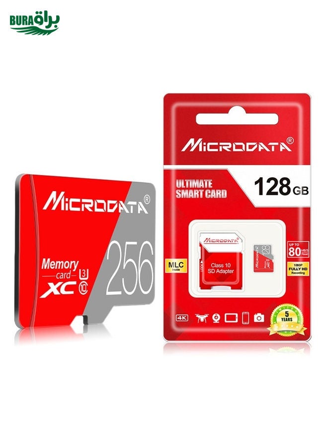 BURAQ MICRODATA 256GB Class10 Red and Grey TF(Micro SD) Memory Card  - Image 4