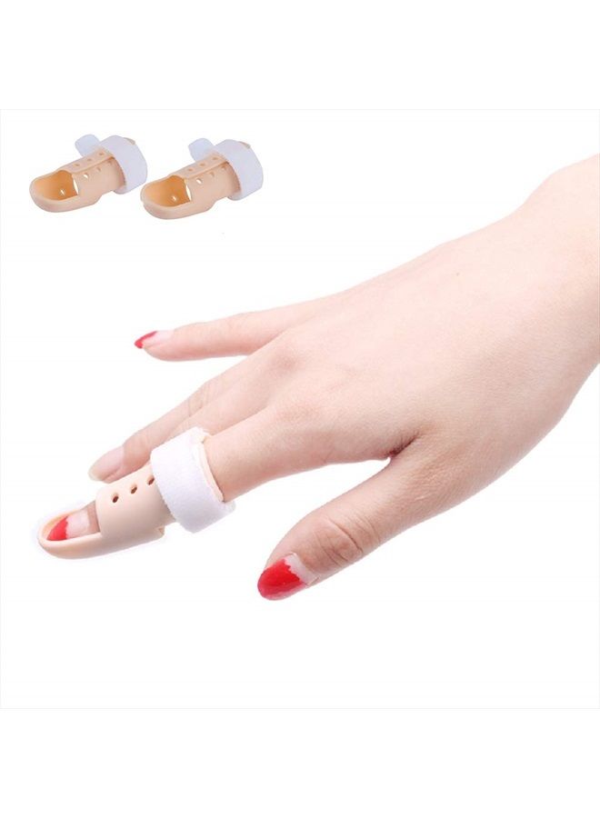 Thinvik [2 Piece Plastic Mallet Dip Finger Support Brace Splint Joint Protection Injury - Image 1