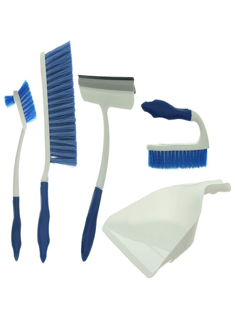 Generic - Cleaning set (3 different types of brush + dustpan + mop) - 5 pieces - Color may vary. - Image 1