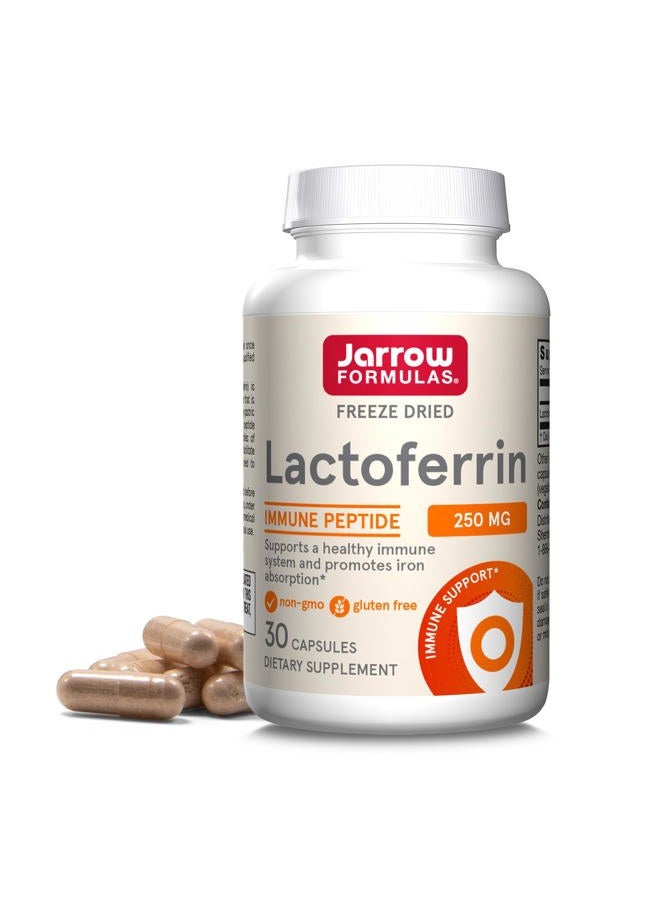 jarrow formulas Lactoferrin 250 mg - Immune-Supporting Glycoprotein - For Healthy Immune System Support & Iron Absorption - Freeze Dried - Gluten Free - Non-GMO - 30 Capsules (Servings) - Image 1