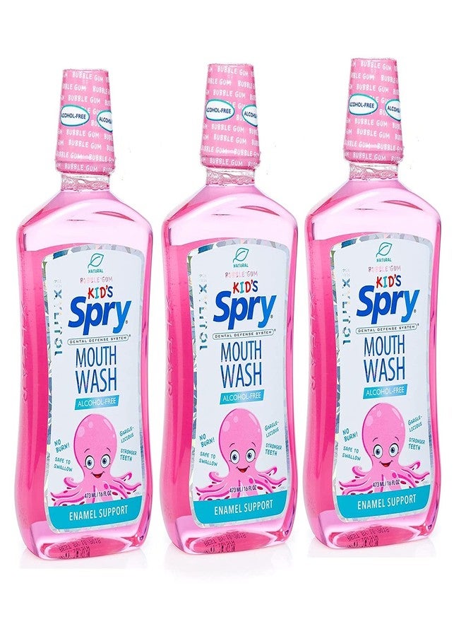 Spry Natural Kids Mouthwash with Xylitol, Bubble Gum - 16 fl oz (Pack of 3)