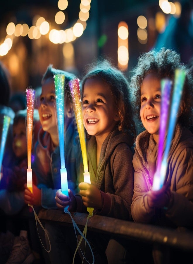 SHQDD 28 PCS Glow Fiber Wands Sticks, LED Light Wands, Glow in The Dark Party Supplies, Fiber Optic Wands, LED Flashing Sticks, Fiber Optic Light Wand Stick for Party, Wedding, Halloween & New Year - Image 2