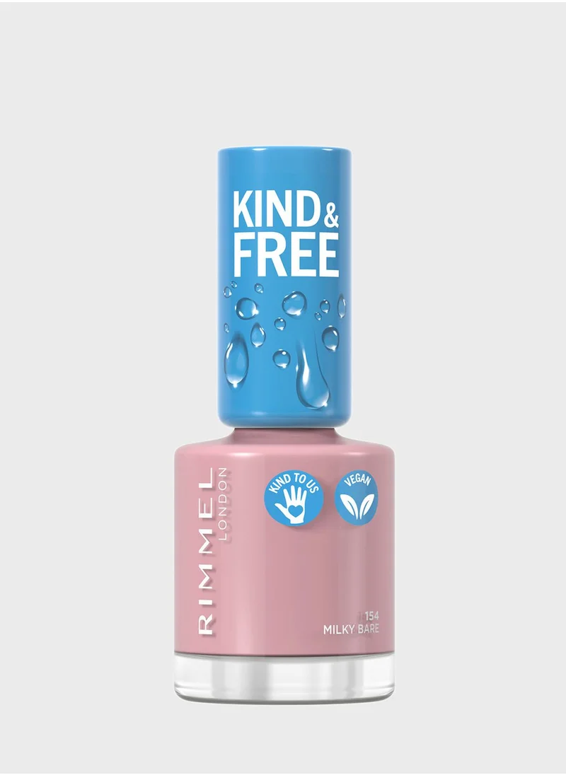 RIMMEL LONDON Rimmel Kind & Free Clean Nail Polish – 154 – Milky Bare, 8ml