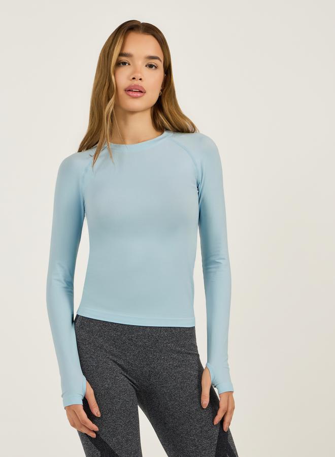 Styli Seamless Thumbhole Detail Long Sleeves Top  - Image 1