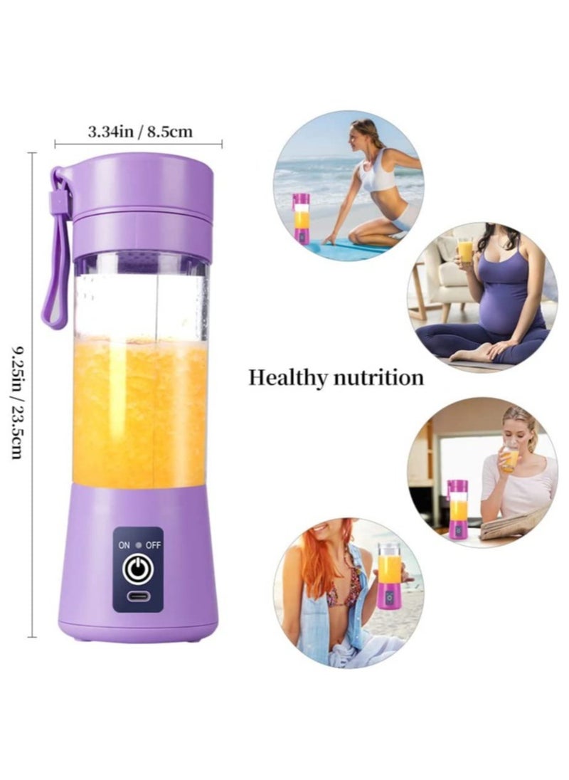 ELTRAZONE - Portable Blender Cup,Electric USB Juicer Blender,Mini Blender Portable Blender For Shakes and Smoothies, Juice,380ml, Six Blades Great for Mixing - Image 1