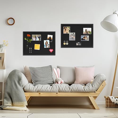 DAHAPYBOO Cork Board with Linen Black,Bulletin Board 23"x17", Corkboards for Office Home School Message Board or Vision Board Decoration. - Image 2