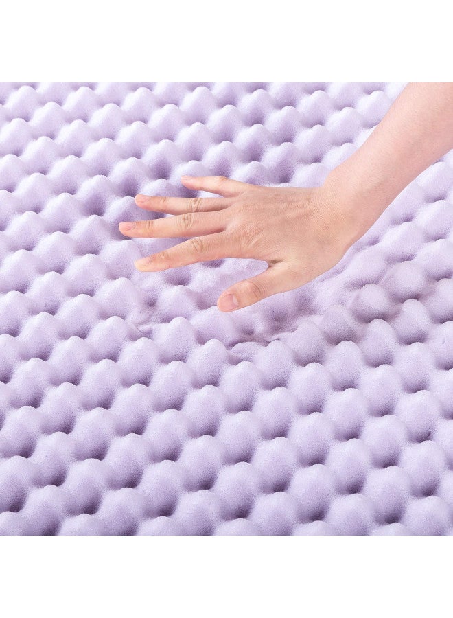 Best Price Mattress Best Price Mattress 2 Inch Egg Crate Memory Foam Mattress Topper with Soothing Lavender Infusion, CertiPUR-US Certified, Twin  - Image 4