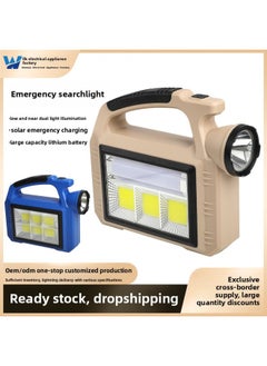 Generic Solar Satchel Lamp Multi-functional Waterproof Power Bank Outdoor Searchlight Camping Style Bright Flashlight-Color:【2209-3】blue Model-solar Charging  - Image 2