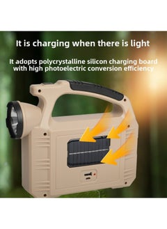 Generic Solar Satchel Lamp Multi-functional Waterproof Power Bank Outdoor Searchlight Camping Style Bright Flashlight-Color:【2209-3】blue Model-solar Charging  - Image 5