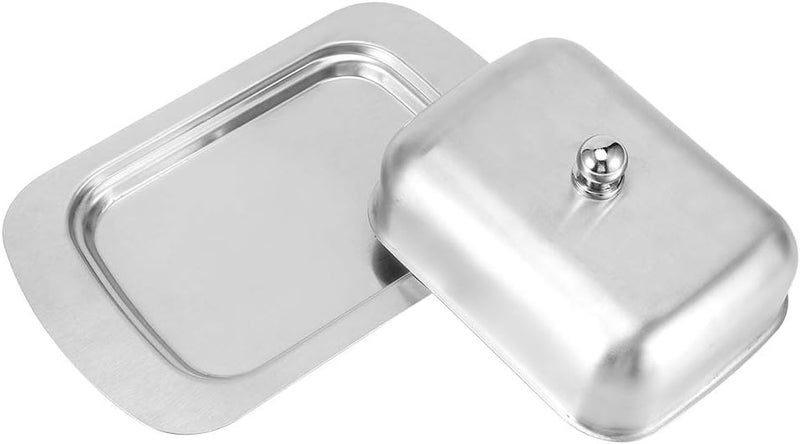 Stainless Steel Butter Dish with Lid and Handle, Double Insulated Butter Keeper for Table or Fridge, Food Grade Cheese Bread Container, Silver Kitchen Accessories - Image 2