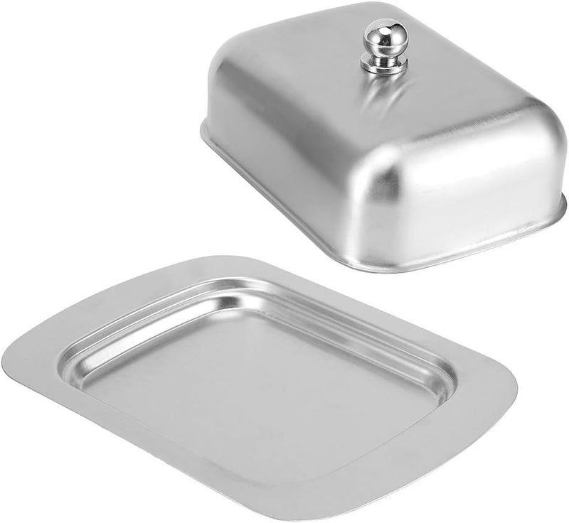 Stainless Steel Butter Dish with Lid and Handle, Double Insulated Butter Keeper for Table or Fridge, Food Grade Cheese Bread Container, Silver Kitchen Accessories - Image 4