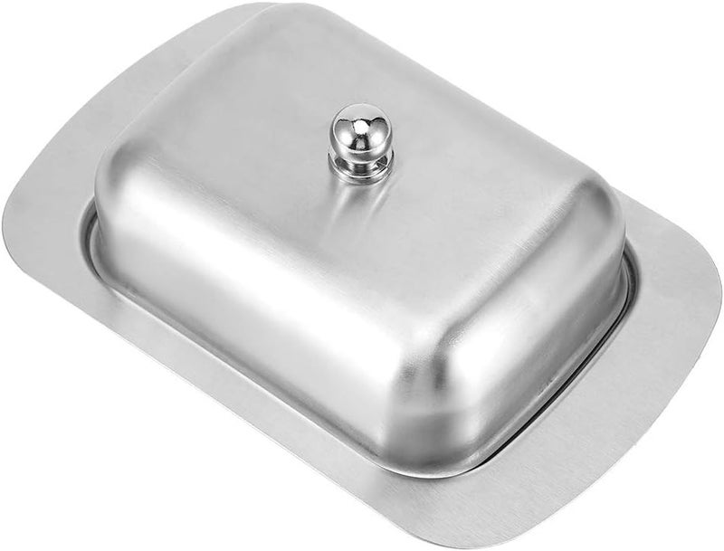 Stainless Steel Butter Dish with Lid and Handle, Double Insulated Butter Keeper for Table or Fridge, Food Grade Cheese Bread Container, Silver Kitchen Accessories - Image 5