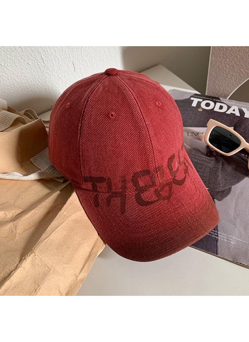 Generic Vintage Letter Baseball Cap for Women Red  - Image 1