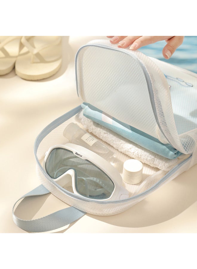 Generic Swimming Storage Bag Women's Dry And Wet Separation Swimsuit Swimming Equipment Special Portable Swimming Bag Waterproof Bag For Travel-Color:Uncompartment White Trumpet - Image 3