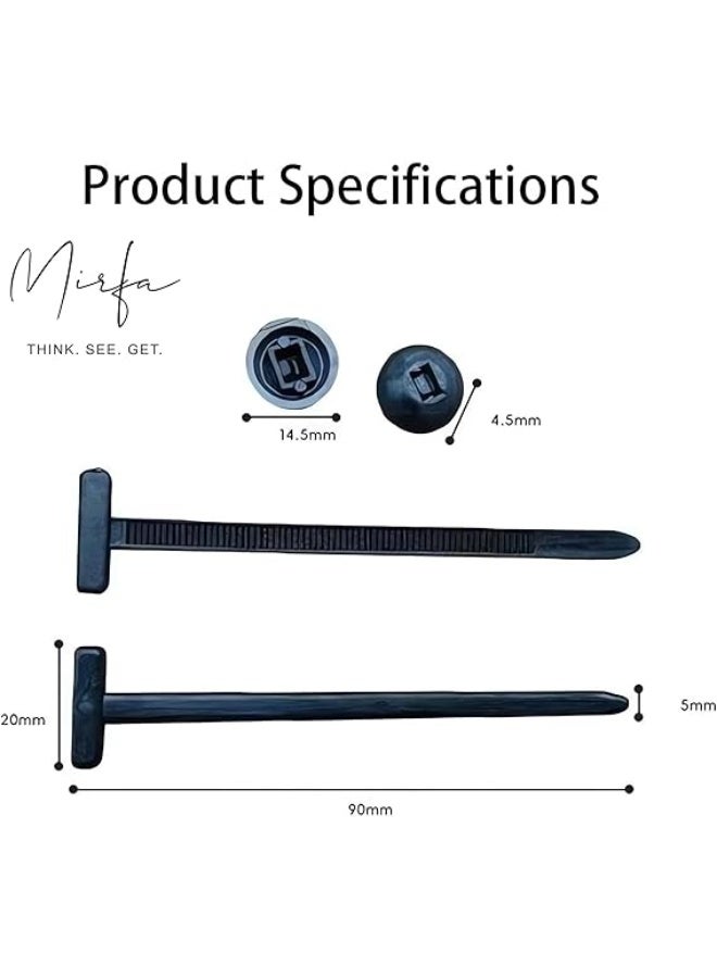 MIRFA 100Pcs Nylon Universal Cable Tie Buckle – Heavy Duty Self-Locking Zip Ties Holder with Pin & Button Design, Plastic Cable Ties Tool Fasteners Car Body, UV Resistant Zipties for Car Daily Auto Fixing - Image 2