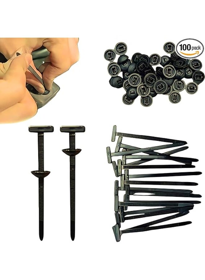 MIRFA 100Pcs Nylon Universal Cable Tie Buckle – Heavy Duty Self-Locking Zip Ties Holder with Pin & Button Design, Plastic Cable Ties Tool Fasteners Car Body, UV Resistant Zipties for Car Daily Auto Fixing - Image 1