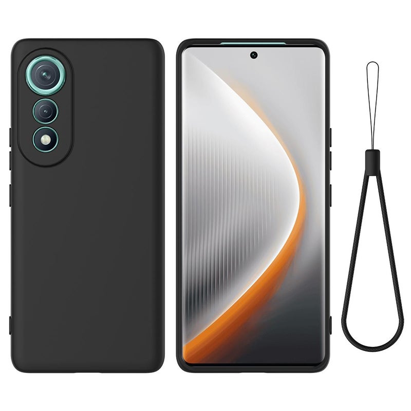 إيروريكس جراب هاتف Tecno Pova Curve 5G بلون سادة من السيليكون السائل المقاوم للسقوط بتغطية كاملة (أسود) - Image 1