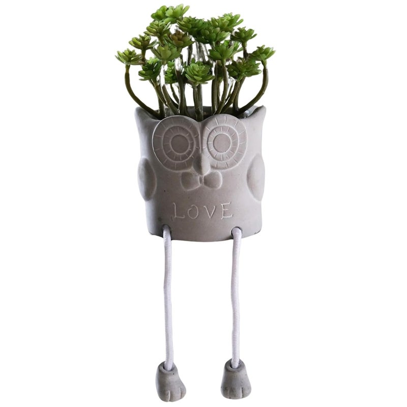 STORE 2508 Store2508 Artificial Bonsai Plant with Pot for Home Decor Showpiece Owl Face - Image 1