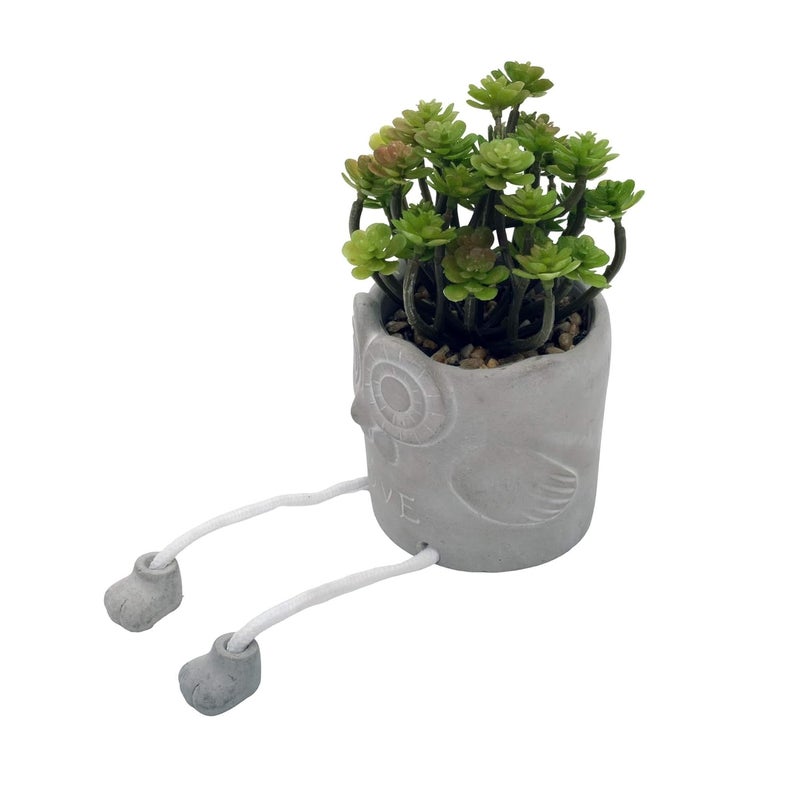 STORE 2508 Store2508 Artificial Bonsai Plant with Pot for Home Decor Showpiece Owl Face - Image 2