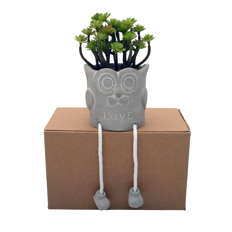 STORE 2508 Store2508 Artificial Bonsai Plant with Pot for Home Decor Showpiece Owl Face - Image 3