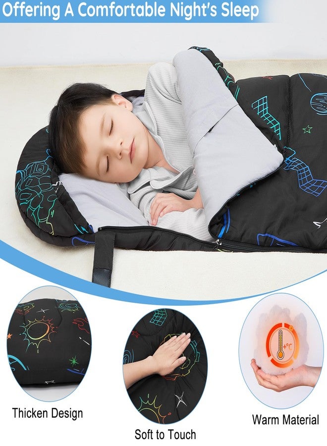 FIOBEE Kids Sleeping Bag for Girls Boys 3 Season Warm & Cool Weather 41-60.8℉ Camping Sleeping Bags with Backpacking Bag for Traveling Hiking Indoor Outdoor Camping Essentials Gear, Black Space - Image 5