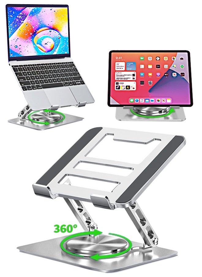 Topyich Adjustable Laptop Stand for Desk with 360 Rotating Base, Ergonomic Laptop Riser for Collaborative Work, Fully Foldable for Easy Storage, Fits MacBook All Laptops up to 17 inches  - Image 1