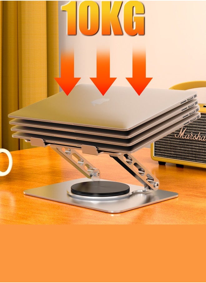 Adjustable Laptop Stand for Desk with 360 Rotating Base, Ergonomic Foldable Notebook Computer Holder for Collaborative Work, Fits MacBook All Laptops up to 17 inches
