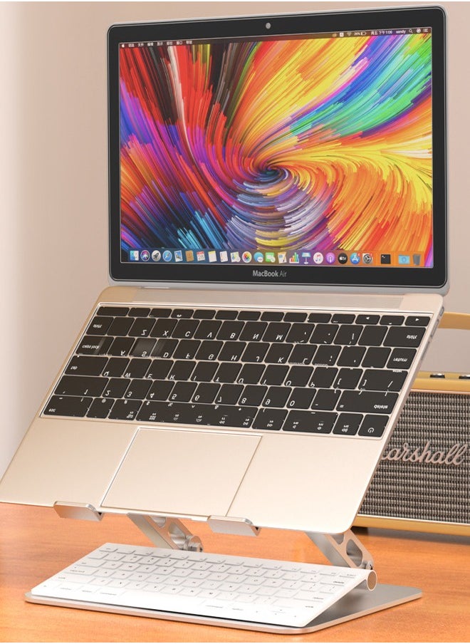 Adjustable Laptop Stand for Desk with 360 Rotating Base, Ergonomic Foldable Notebook Computer Holder for Collaborative Work, Fits MacBook All Laptops up to 17 inches