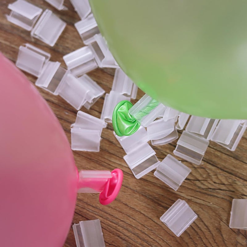 كلاراكو مشبك بالونات شفاف من البلاستيك على شكل حرف V من كلارك، 200 قطعة، مشبك بالونات شفاف على شكل حرف V، مشبك بالونات بلاستيكي على شكل حرف V، مشبك بالونات إبداعي لحفلات الزفاف وحفلات الهالوين، مشبك بالونات مختوم - Image 5