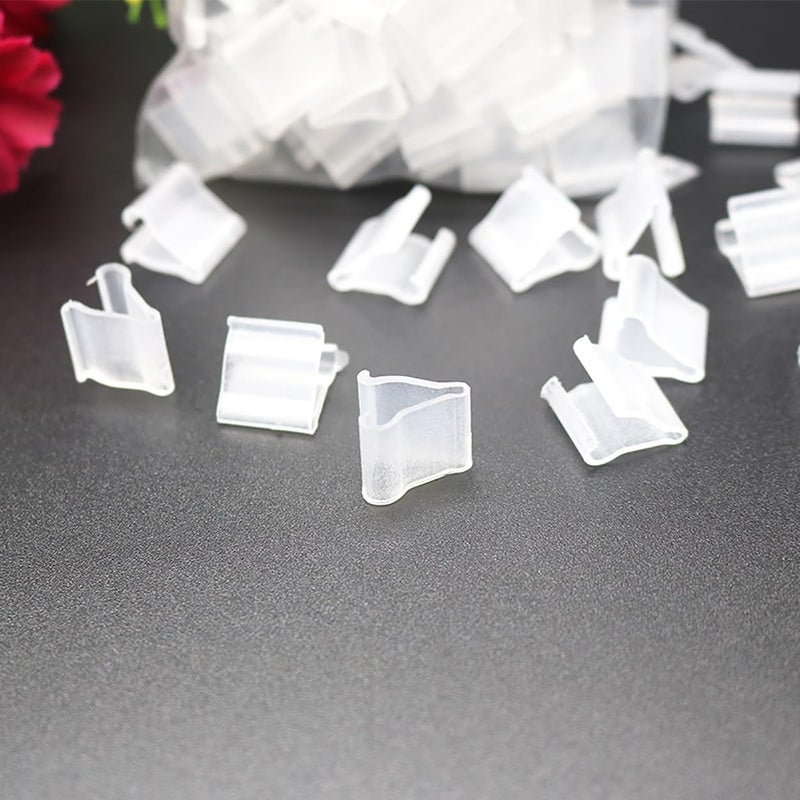 كلاراكو مشبك بالونات شفاف من البلاستيك على شكل حرف V من كلارك، 200 قطعة، مشبك بالونات شفاف على شكل حرف V، مشبك بالونات بلاستيكي على شكل حرف V، مشبك بالونات إبداعي لحفلات الزفاف وحفلات الهالوين، مشبك بالونات مختوم - Image 4